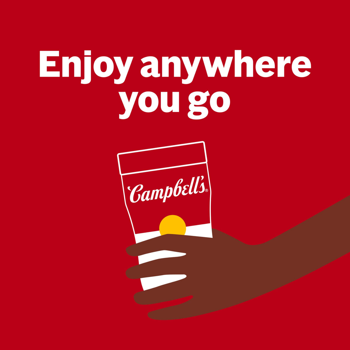 Vegetarian-friendly Campbell's Sipping Soup Classic Tomato offers meatless comfort.