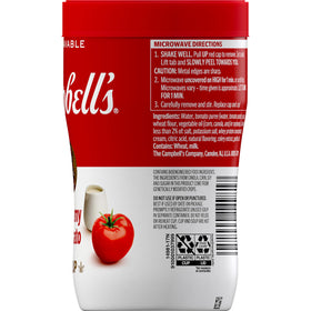 Campbell's Sipping Soup creamy tomato cup-in-use showcases velvety texture and aroma.