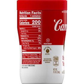 Campbell's Sipping Soup creamy tomato travel-pack suggests easy road-trip snack.
