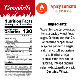 Campbell's Sipping Soup Spicy Tomato with lid off for quick heat-and-go.
