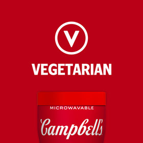 Campbell's Sipping Soup Spicy Tomato steaming cup ready to enjoy indoors.