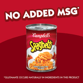 Microwave heating Campbell's Spaghetti in Tomato Sauce with Cheese