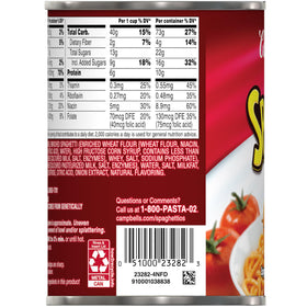 Year-round pantry staple Campbell's Spaghetti in Tomato Sauce with Cheese