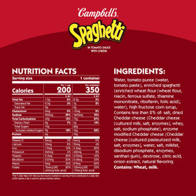Serving bowl of Campbell's Spaghetti in Tomato Sauce with Cheese