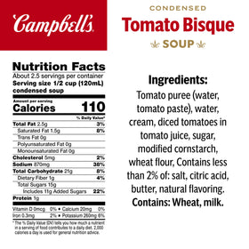 Creamy Campbell's Tomato Bisque served in a bowl for cozy dinners