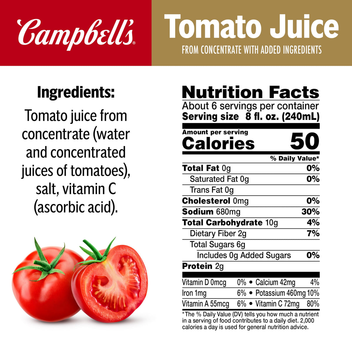Pouring Campbell's tomato juice from the bottle for smooth flavor.