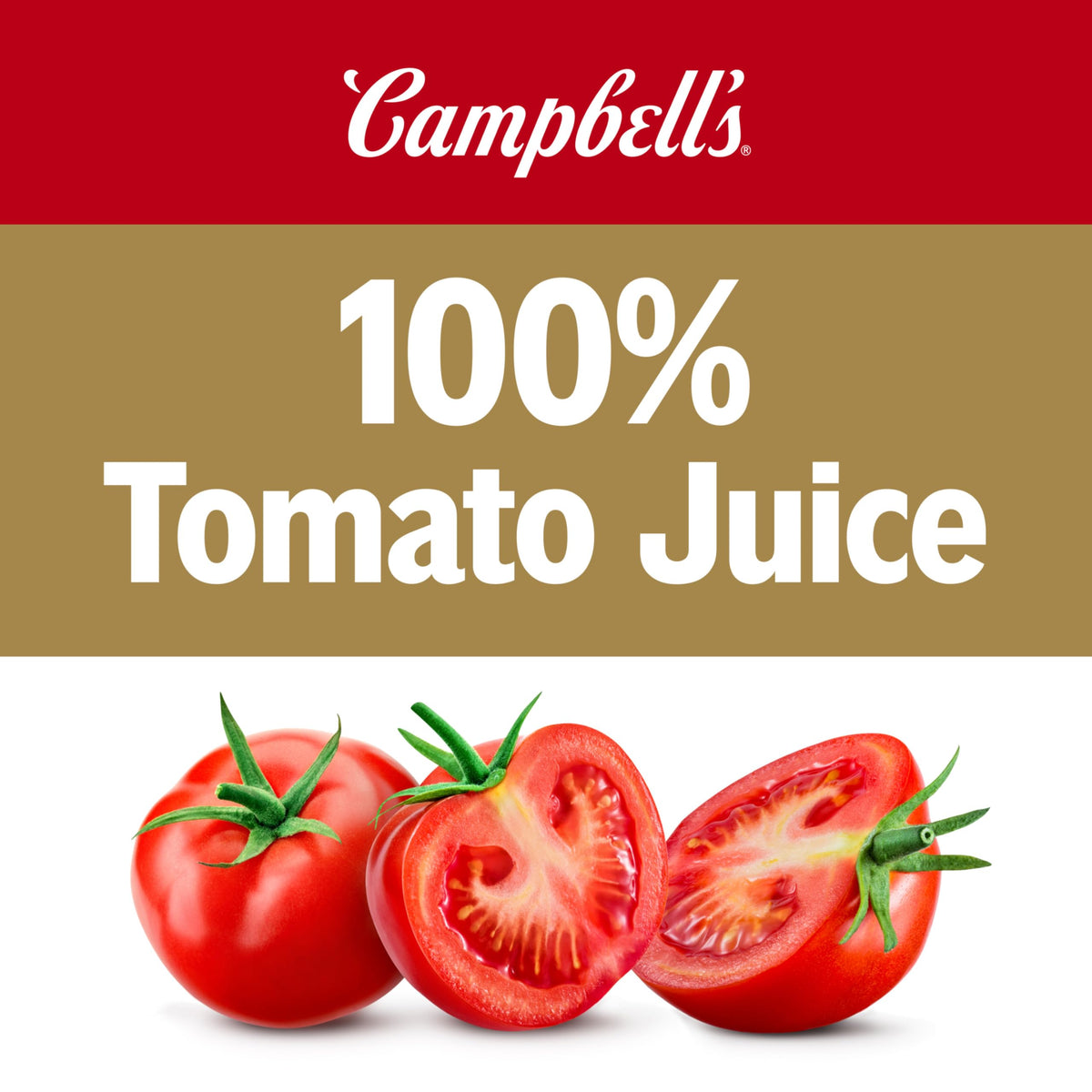 Glass with ice and lime beside Campbell's tomato juice for a refreshing mocktail.