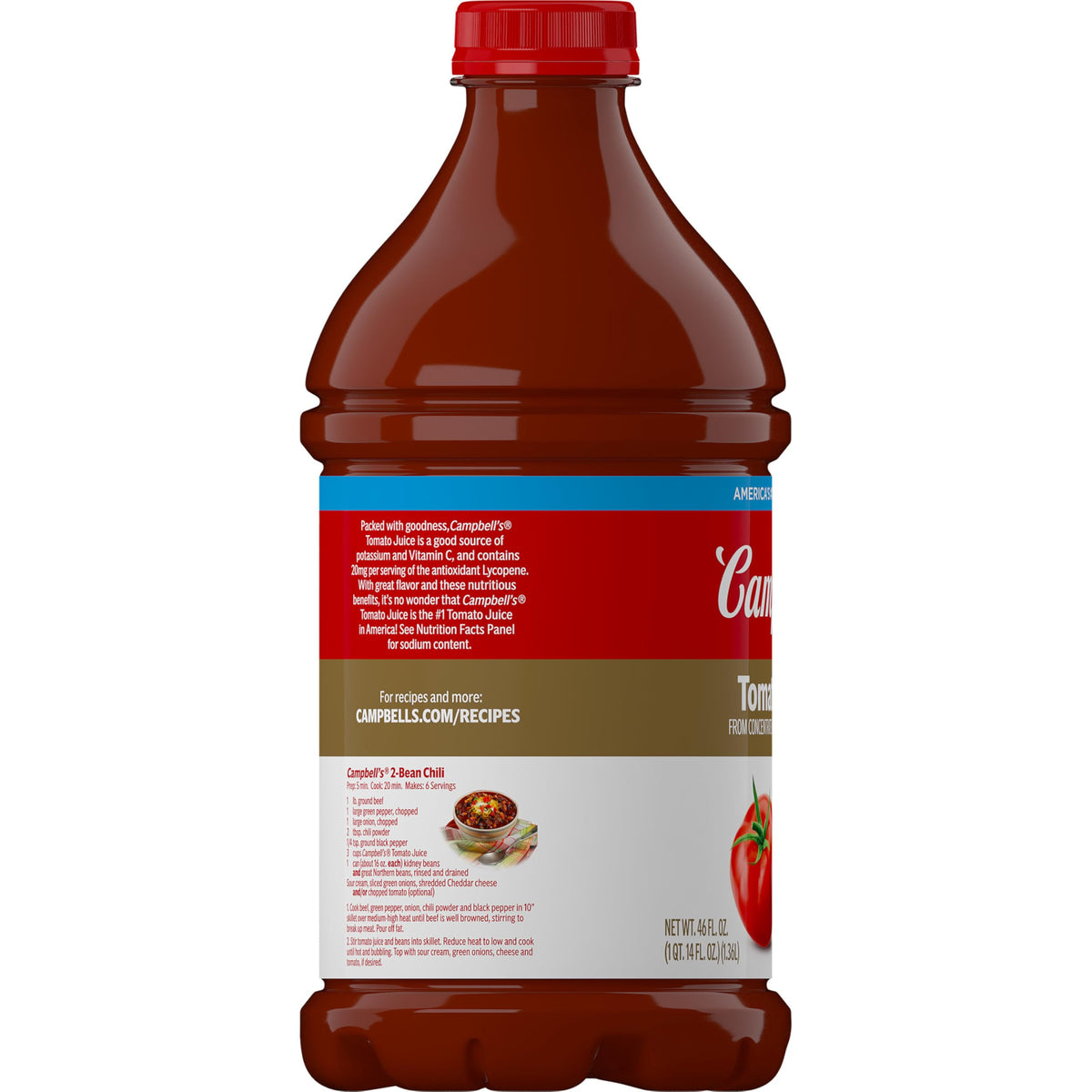 Meat and vegetables marinated with Campbell's tomato juice.