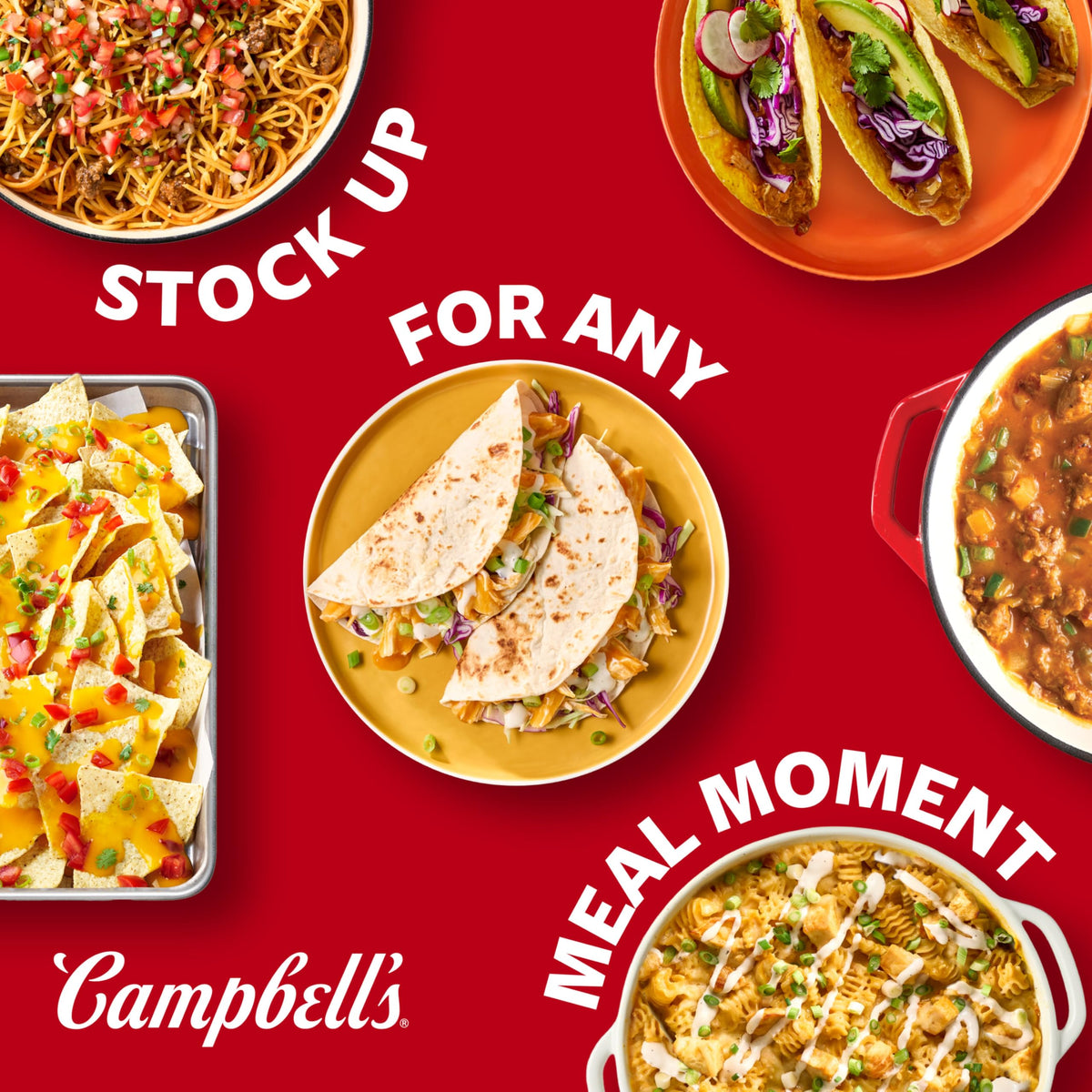 Campbell's twelve-can case supports year-round pantry convenience.