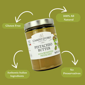 CAMPO D'ORO Pistachio Butter Cream on toast adds nutty richness to breakfast.