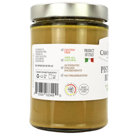 CAMPO D'ORO Pistachio Butter Cream spoon lifts a lush swirl for toppings.
