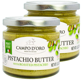 CAMPO D'ORO Pistachio Cream Butter pack highlights premium nutty flavor for desserts.