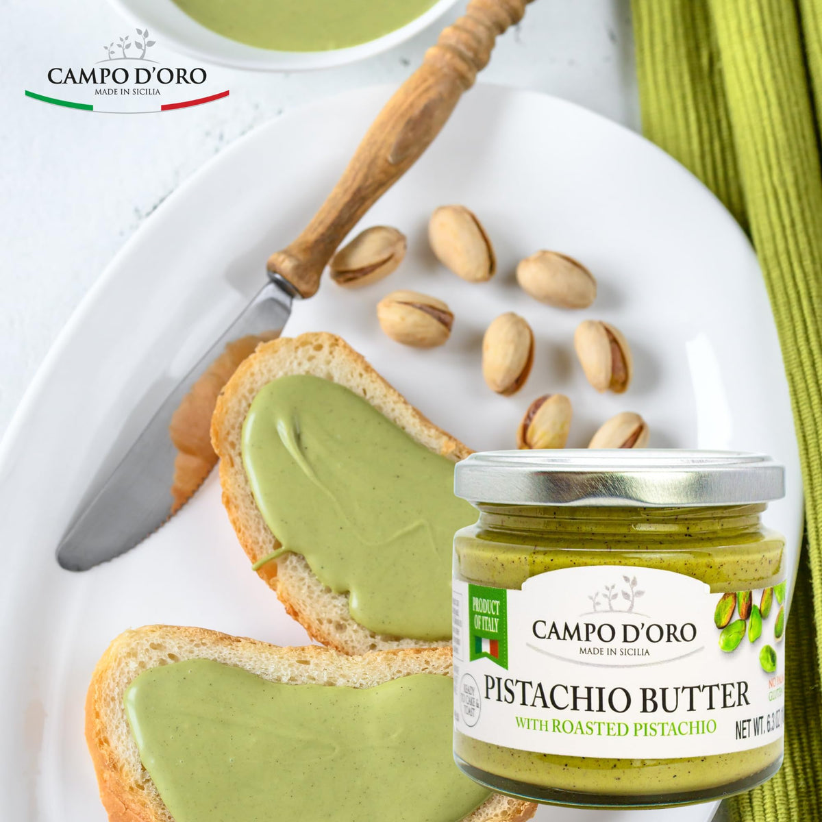CAMPO D'ORO Preservative-free spread, stir before opening for best creaminess.