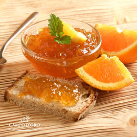 Campo D'Oro marmalade on a cheese board pairs with aged cheeses.