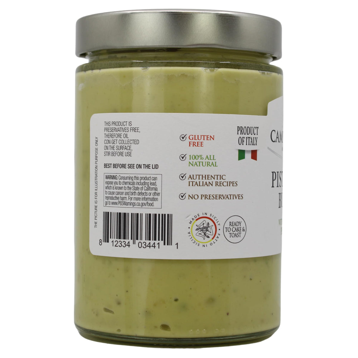 CAMPO D'ORO authentic Italian crema jar showing Italian craftsmanship.