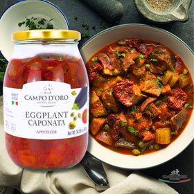 Campo D'Oro bruschetta-ready caponata on crostini