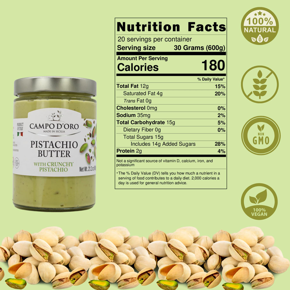 CAMPO D'ORO Dubai Chewey Cookie filling creates creamy pistachio cream.