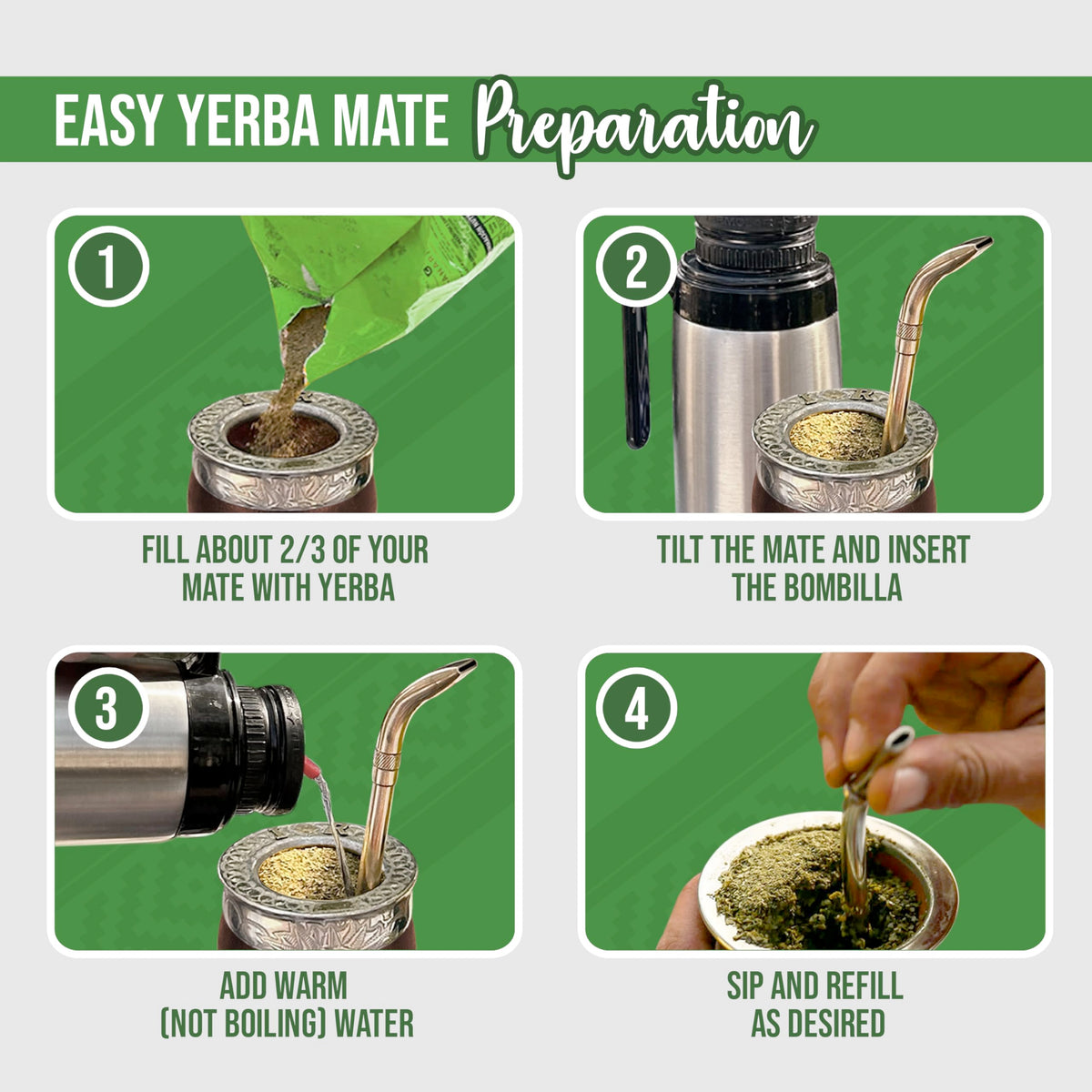 Canarias Serena Yerba Mate linden-mint brew with cup suggests mild, well-rounded taste.