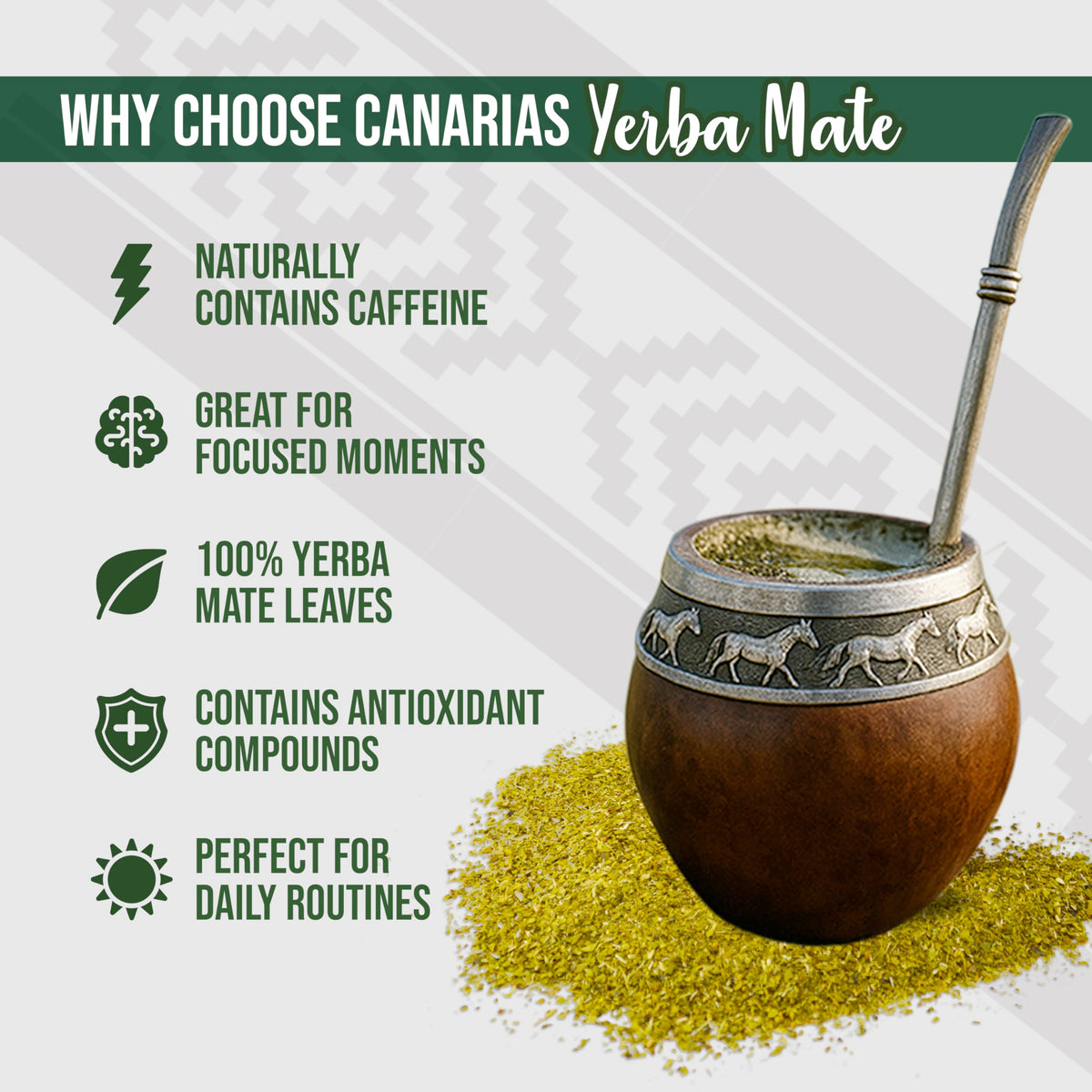 Canarias strong bold flavor yerba mate offers lasting character