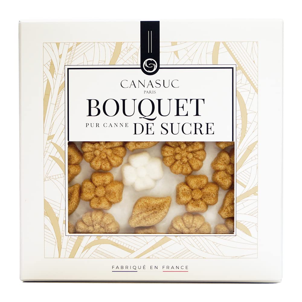 Canasuc mini white floral sugars brighten your coffee moment.