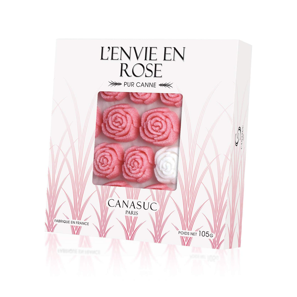 Canasuc Paris Envie en Rose sugar pieces in window gift box for elegant gatherings