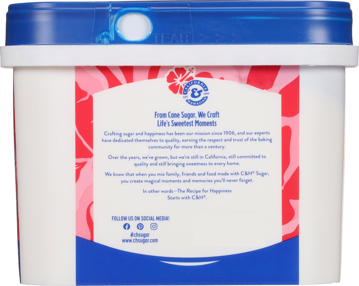 C&H sugar tub designed for scoop-from-tub convenience.