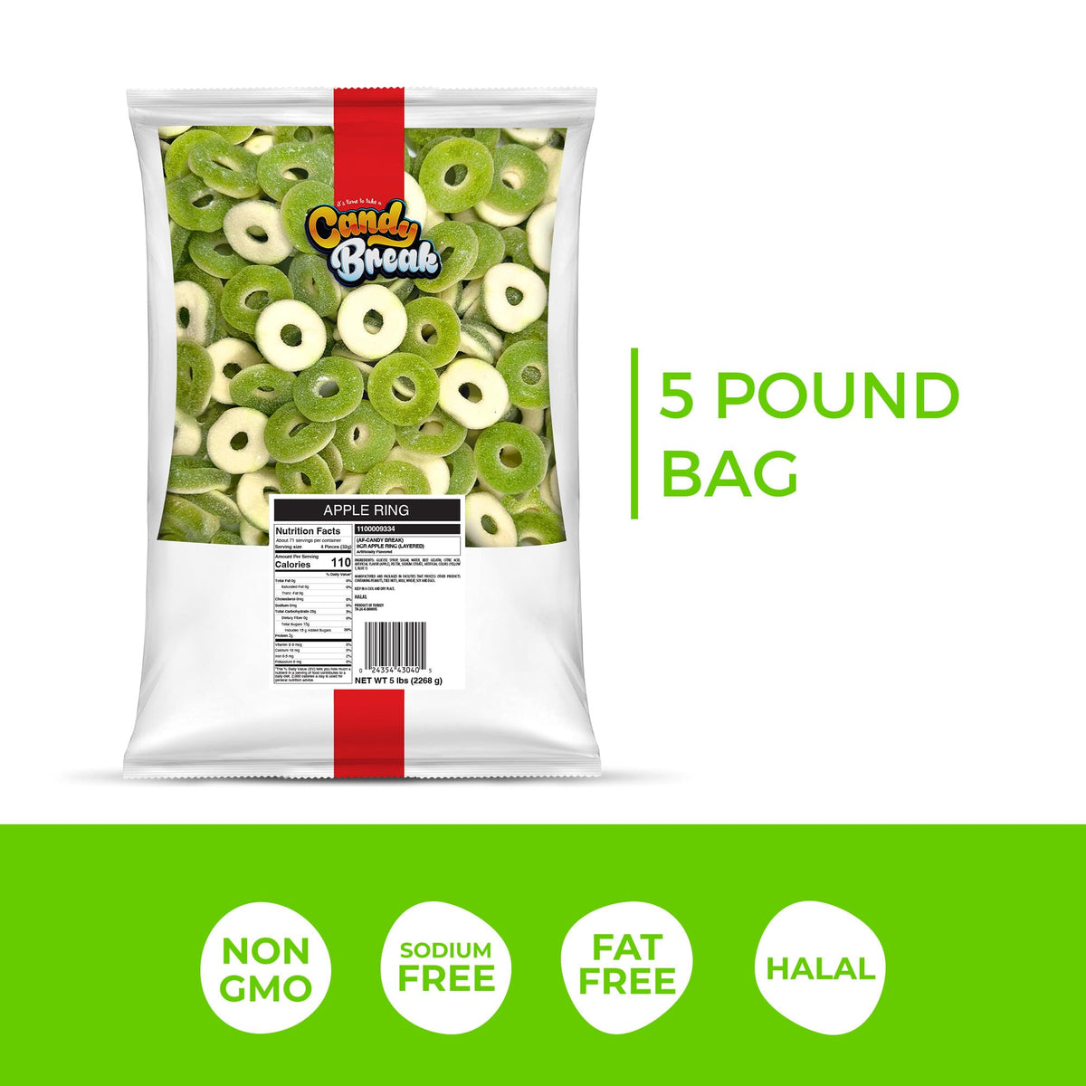 Candy Break Apple Rings fruity-flavor image suitable for kids and adults.
