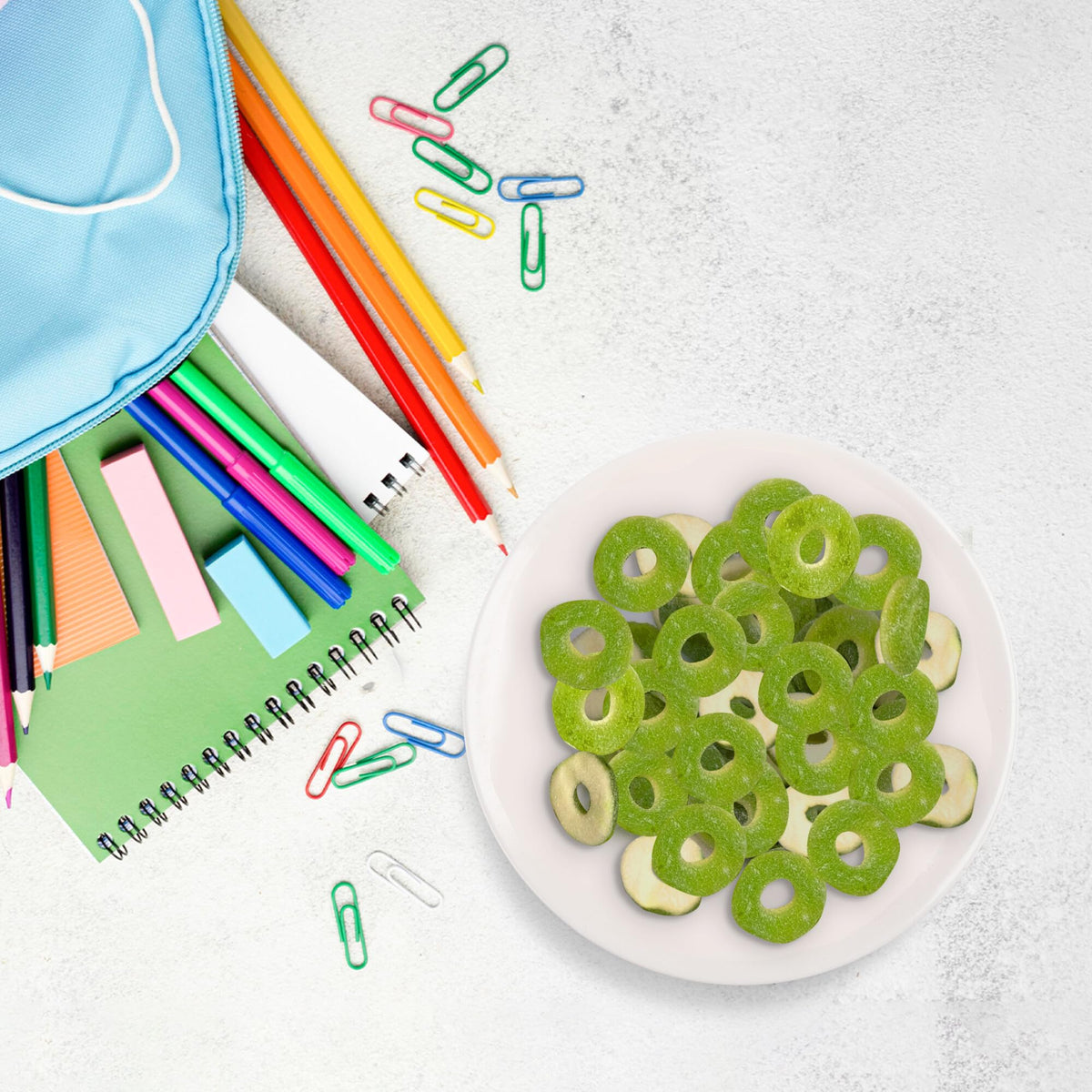 Candy Break Apple Rings visual-appeal ring-shaped candies spark joy.