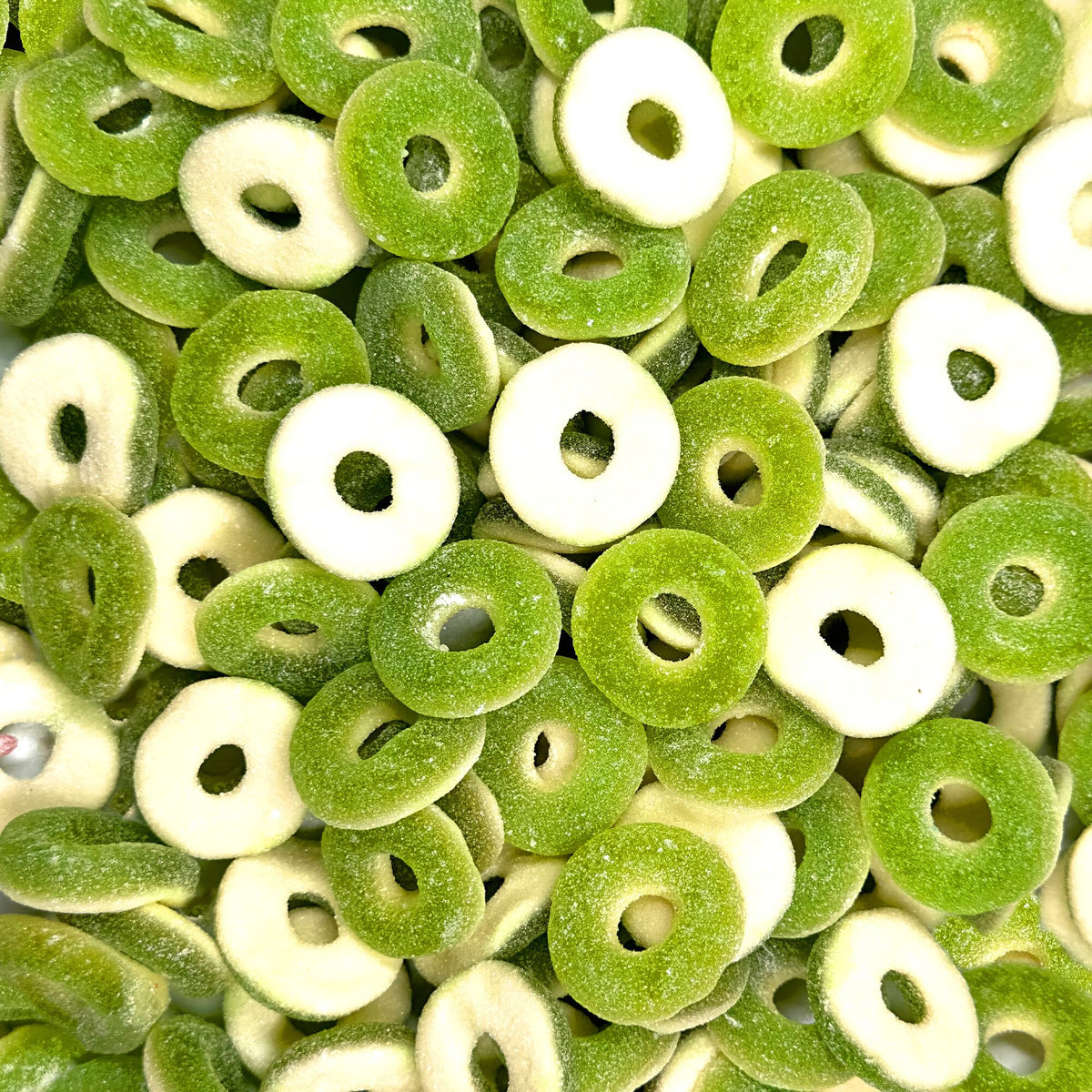 Candy Break Apple Rings share-size bag highlights chewy texture for gatherings.