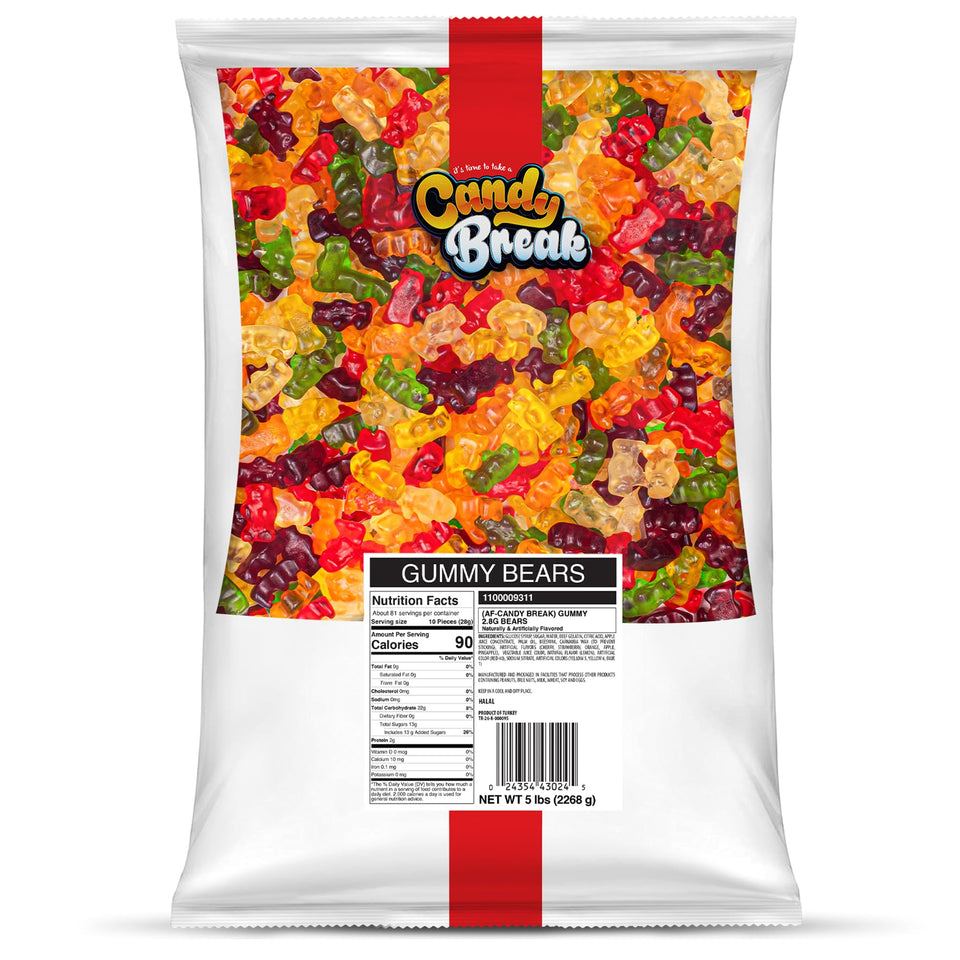 Candy Break Bitty Bear Gummy Cubs bag shows a shareable, fruity treat for gatherings