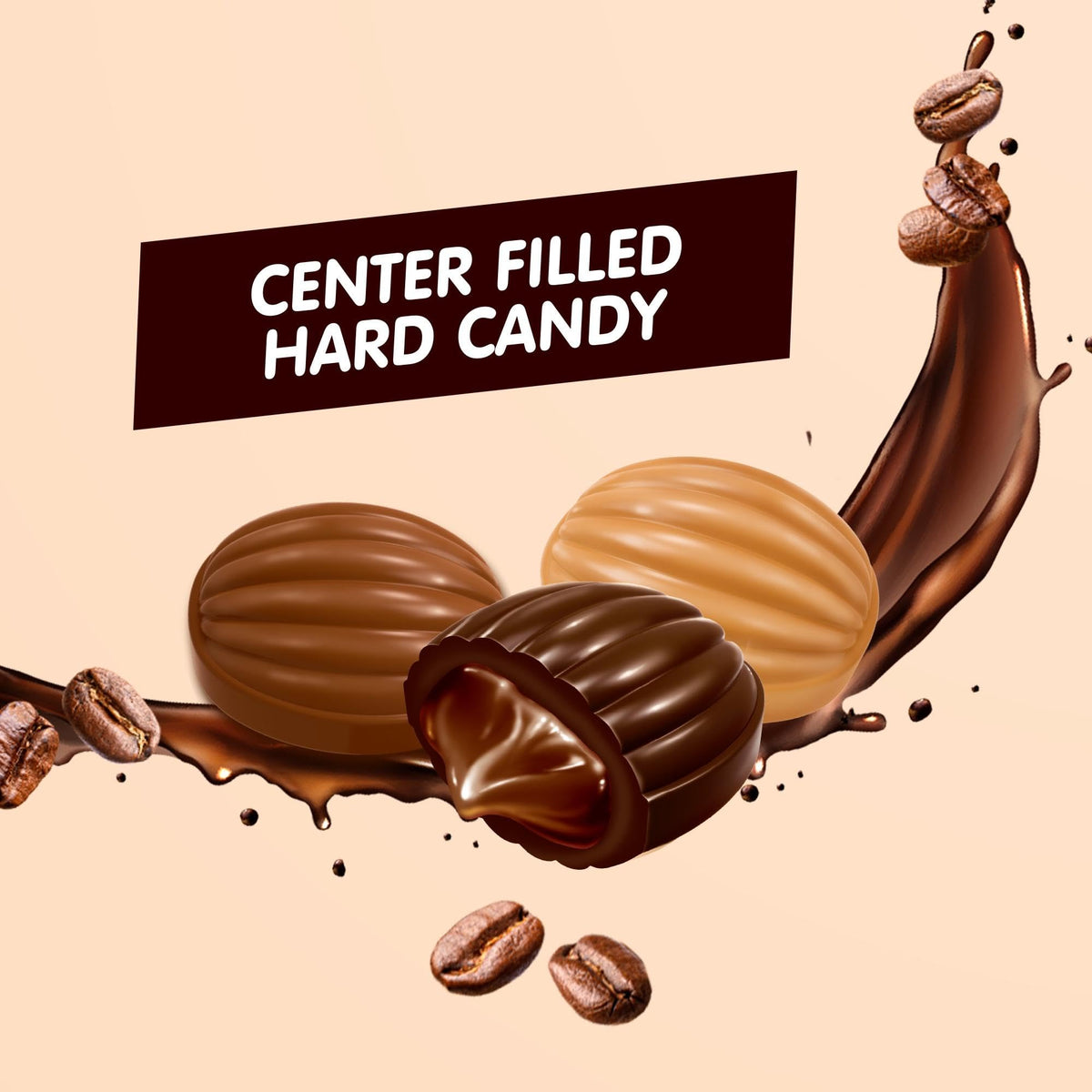 Candy Break Coffee Drops cappuccino center, creamy coffee bite anytime
