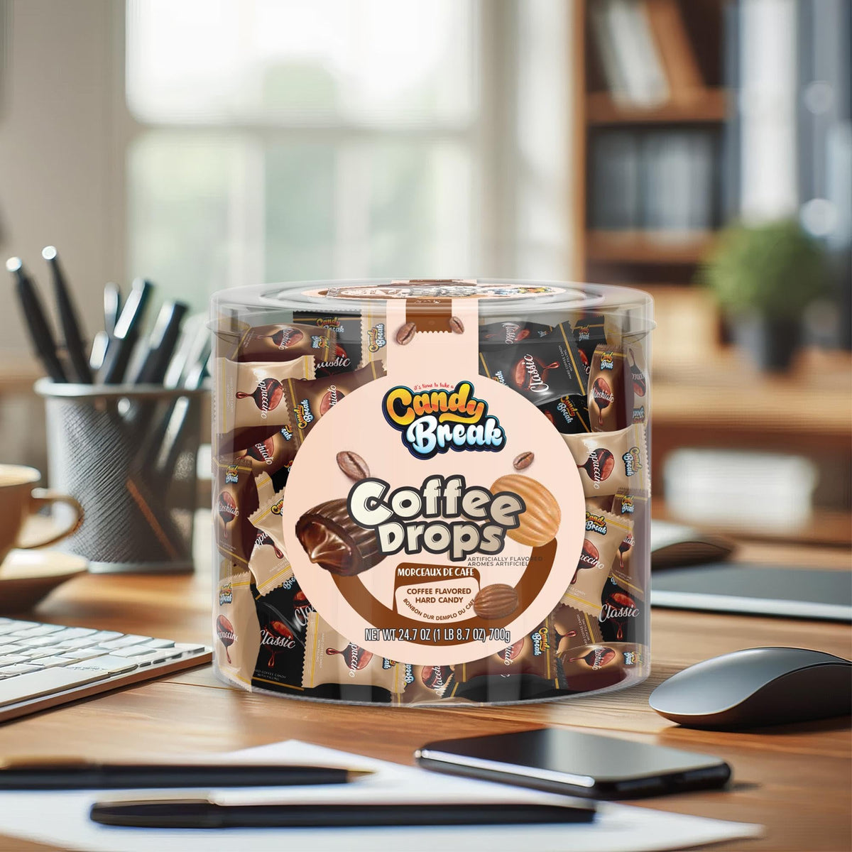 Candy Break Coffee Drops center-filled candy with rich coffee core
