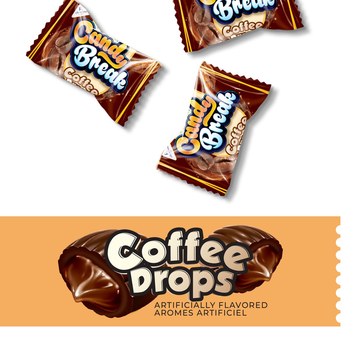 Individually wrapped Candy Break Coffee Drops preserve freshness for sharing.