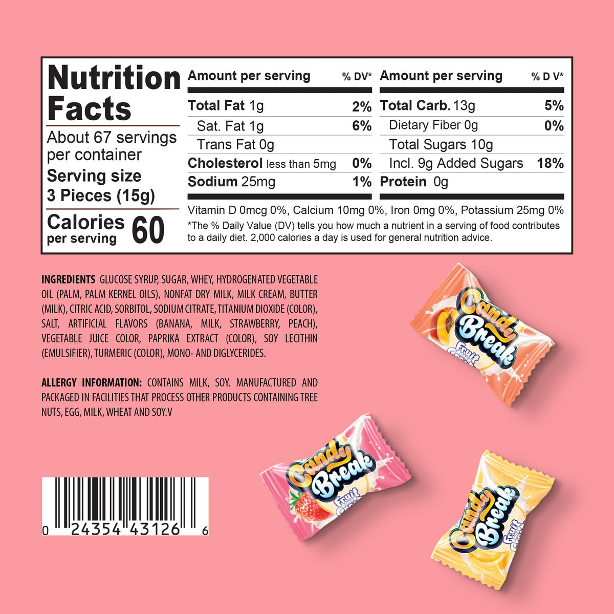 Candy Break fruit-explosion center offers juicy bursts with each bite for variety lovers.