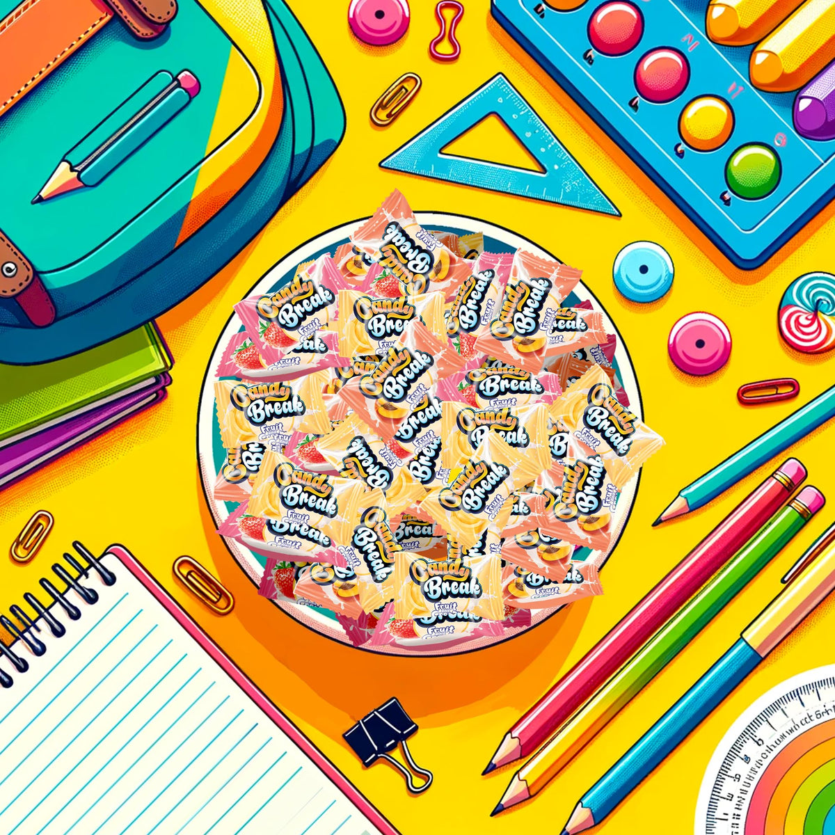 Candy Break individually wrapped pieces stay fresh for party trays and on-the-go snacking.