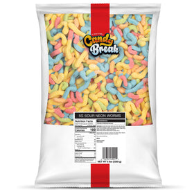 Candy Break Sour Neon Worms bulk pack shot for parties and sharing
