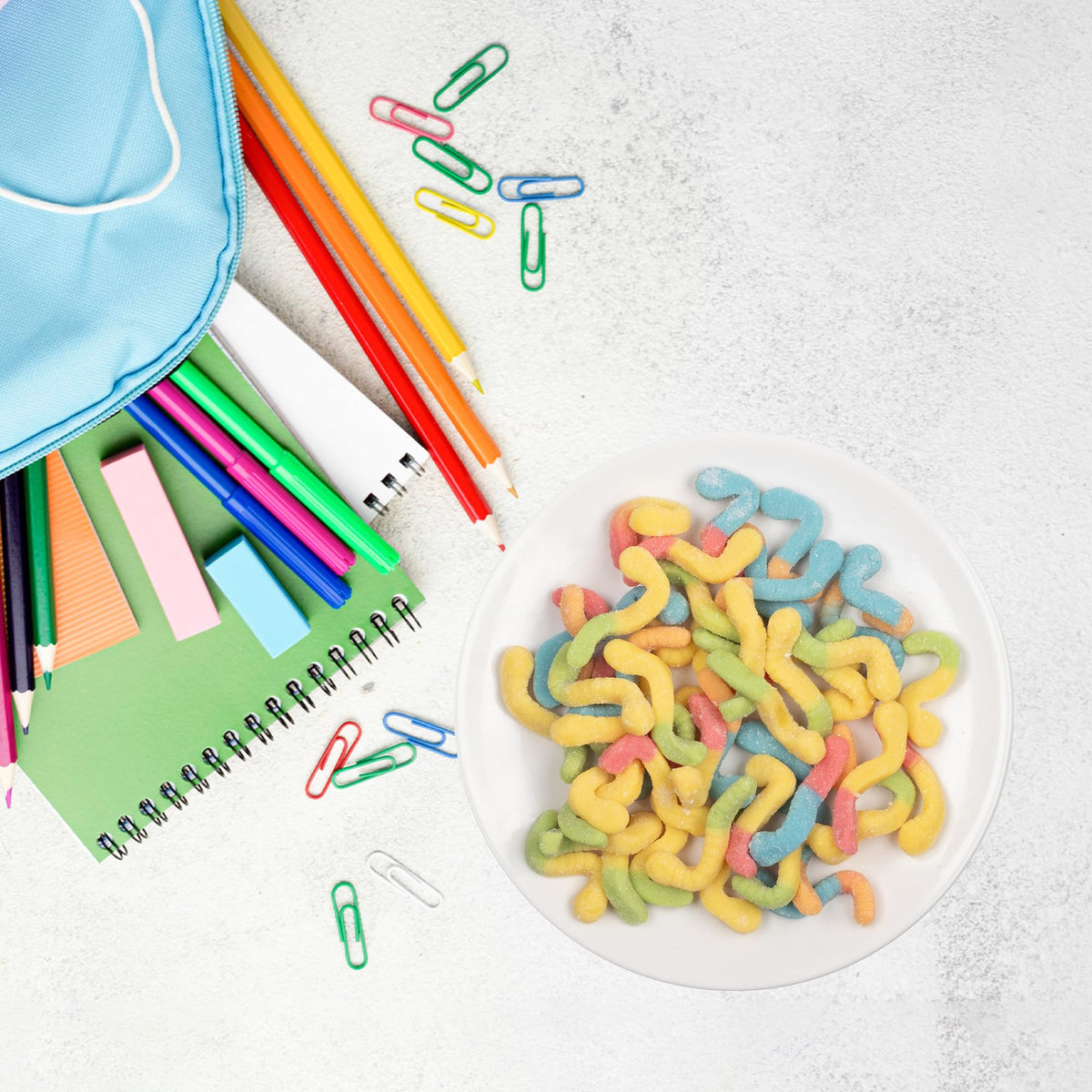 Candy Break Sour Neon Worms movie night snack showcases tangy sweetness