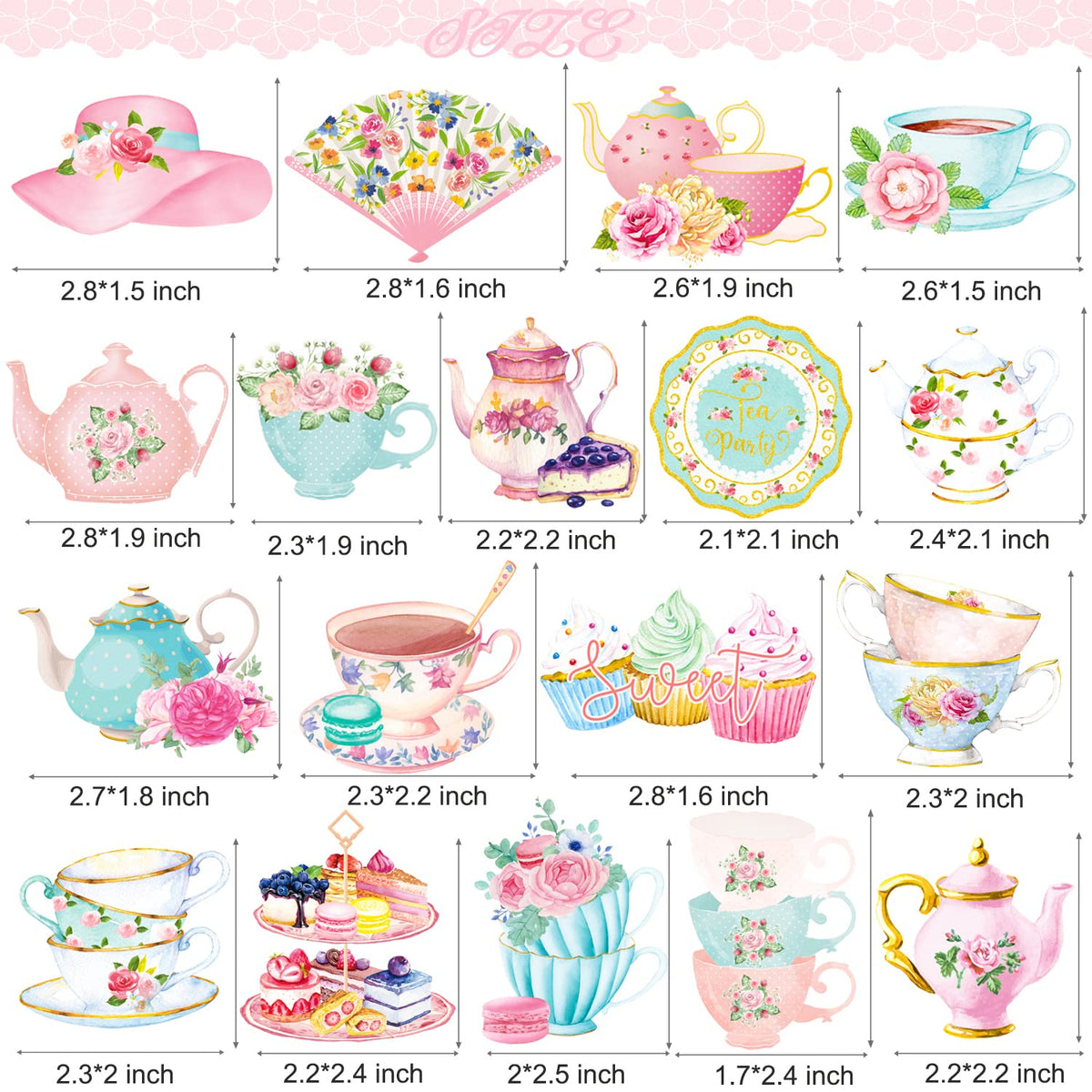 Candy Chef tea party toppers tea tray creates a coordinated party display