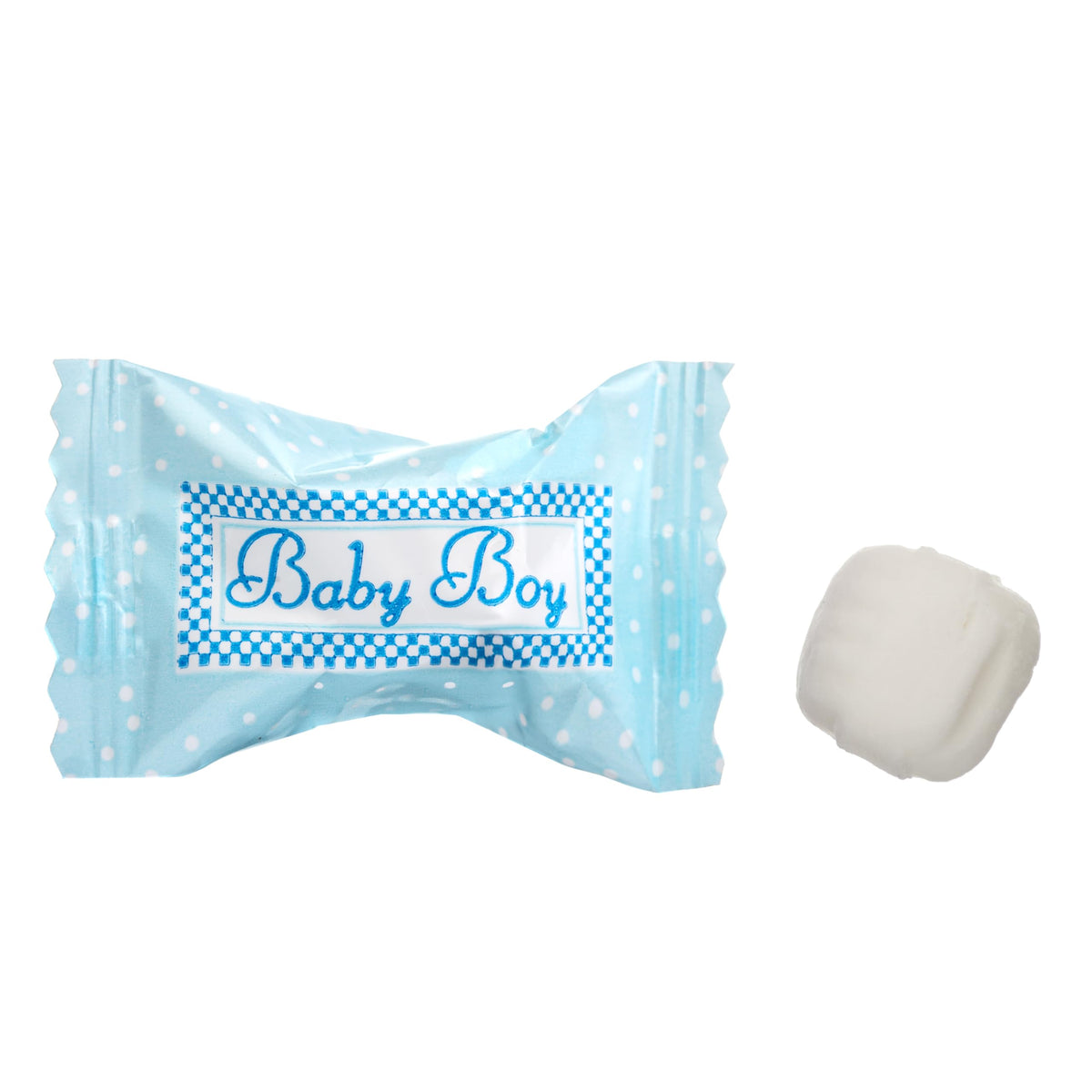 Candy Envy Baby Boy Buttermints close-up shows smooth melt-in texture.