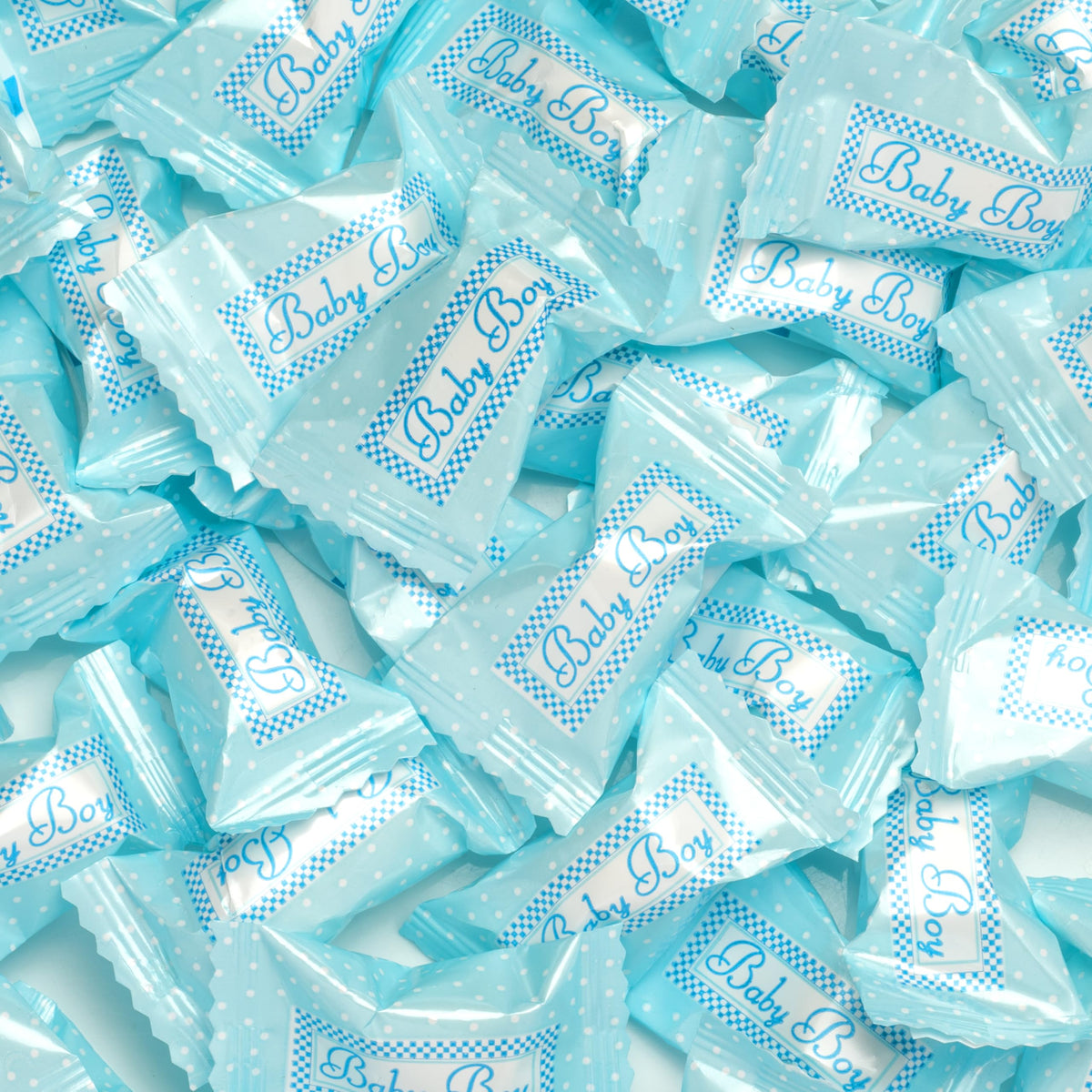 Candy Envy Baby Boy Buttermints individually wrapped, ideal for party favors.