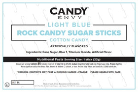 Candy Envy cotton candy flavor rock candy sticks for drinks and dessert tables.