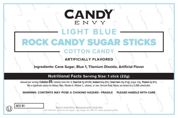 Candy Envy 22-gram candy sticks, substantial bite for celebrations.