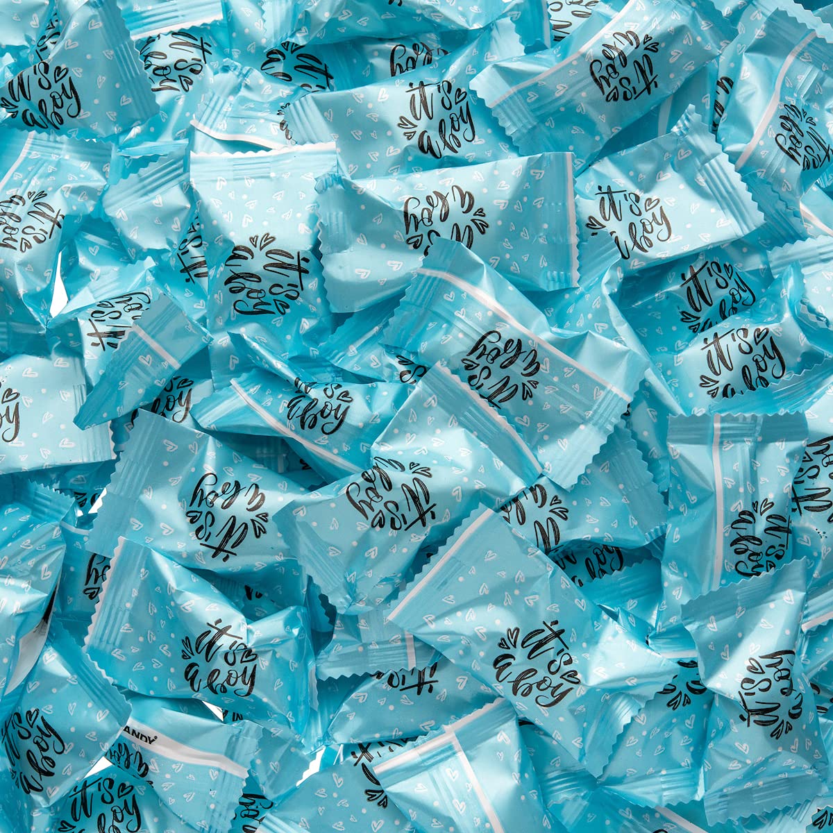 Candy Envy It's a Boy Buttermints bag back, showcases branding and highlights
