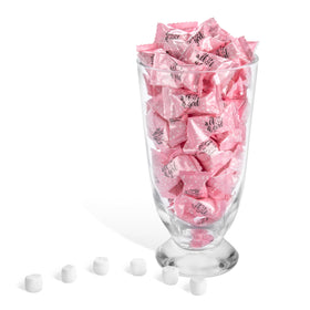 Candy Envy It's A Girl Buttermints on a favor bag display for guests.
