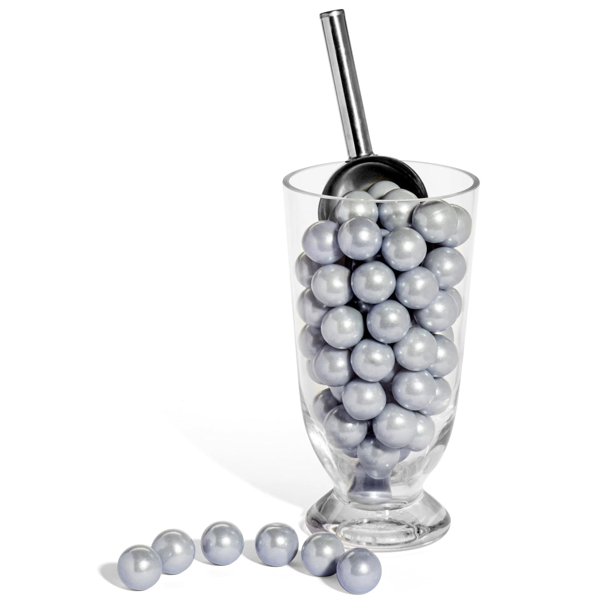 Candy Envy kosher silver gumballs 1 inch suitable for kosher-certified venues