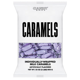 Candy Envy lilac-wrapper packaging brightens displays.
