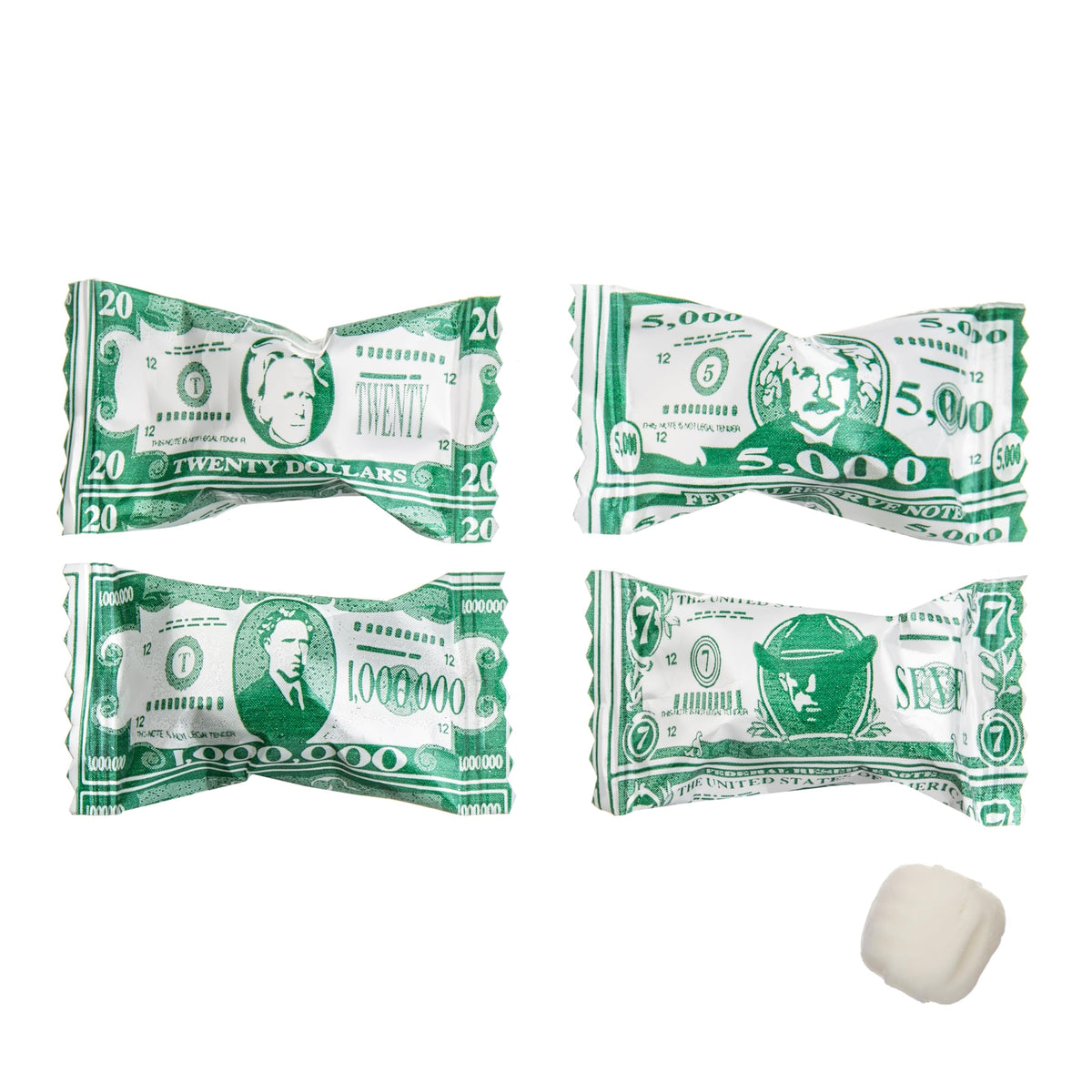 Candy Envy Money Buttermints wrapped mints detail with bill wrappers