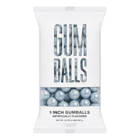Candy Envy no-branding silver gumballs 1 inch ideal for customizable party signage