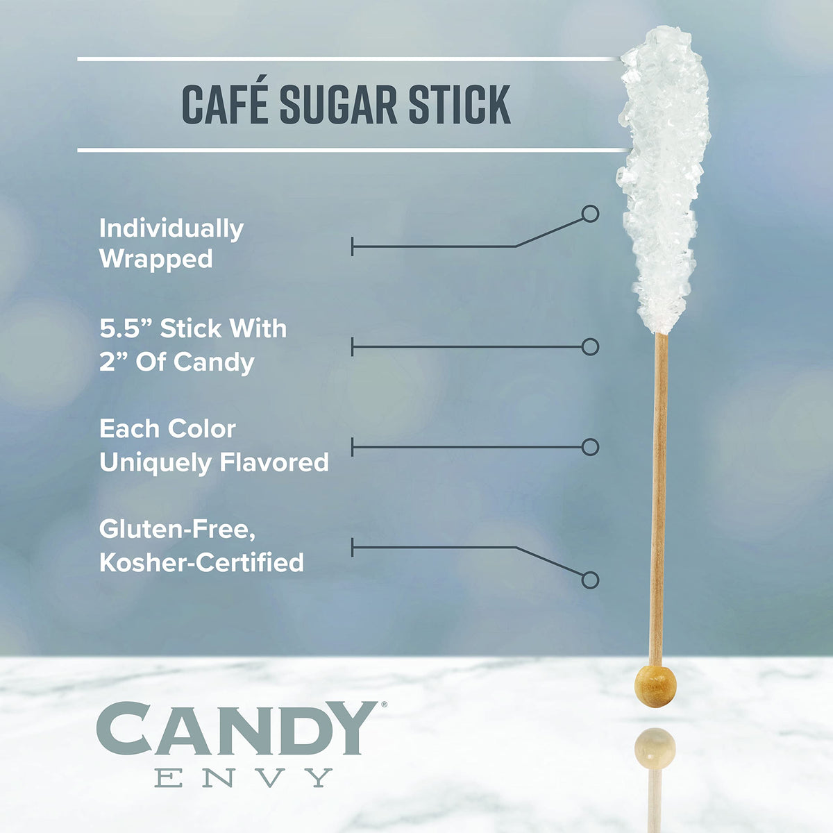 Candy Envy orange sugar stick in a cocktail enhances aroma