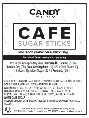 Candy Envy orange sugar stick in a display at events